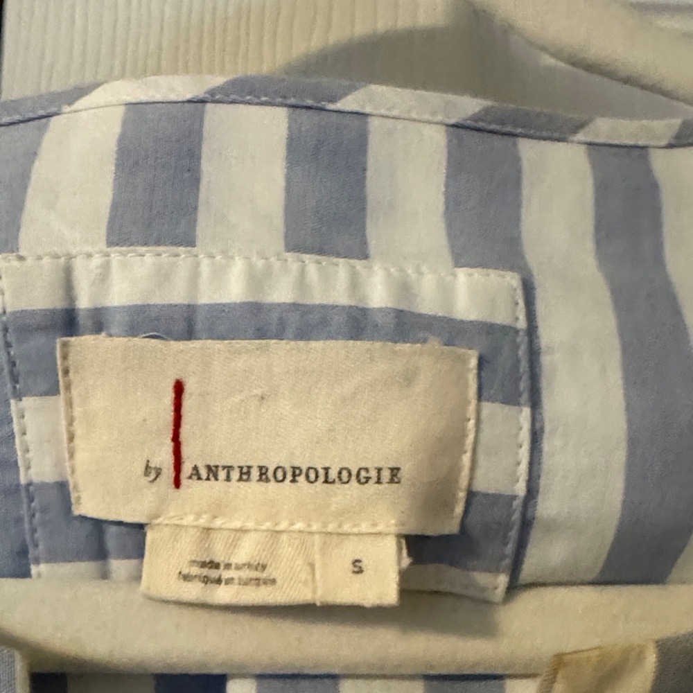 Anthropologie Blue and White Striped Maxi Dress